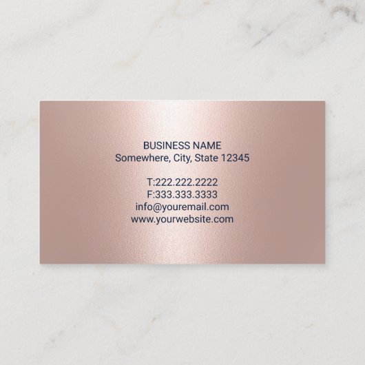 歯科医バラ金ゴールドティースネイビーブルーデンタルケア 名刺 (裏面)