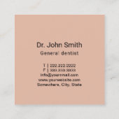 歯科医バラ金ゴールド歯科エレガント医院 スクエア名刺 (裏面)