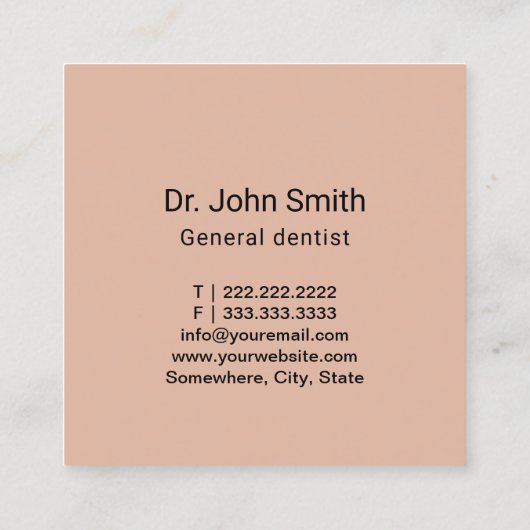 歯科医バラ金ゴールド歯科エレガント医院 スクエア名刺 (裏面)