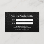 歯科医バラ金ゴールド歯黒グリッター歯科 予約カード (裏面)