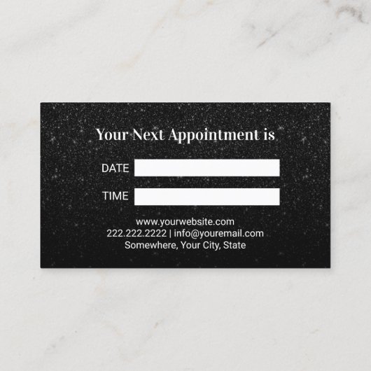 歯科医バラ金ゴールド歯黒グリッター歯科 予約カード (裏面)