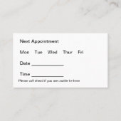 歯科医バルクアポイントメントシンプル名刺 名刺 (裏面)