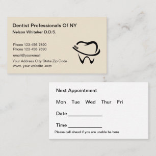 歯科医バルクアポイントメントシンプル名刺 名刺