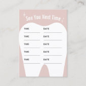 歯科医パガーリーステルピンクデンタルアポイントメント 予約カード (正面)