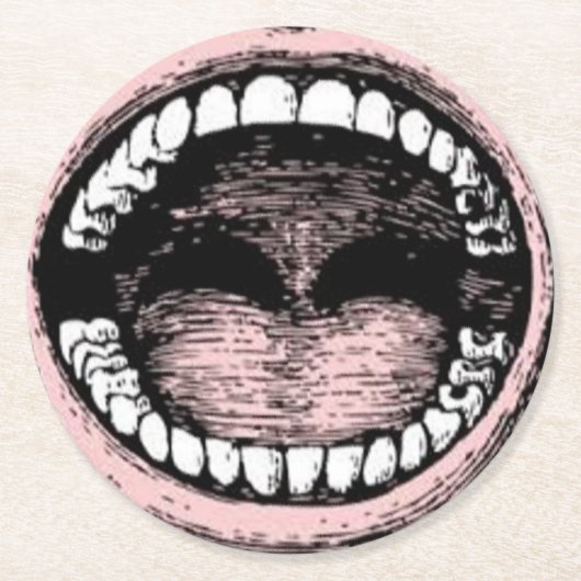 歯科医パーティーノベルティ ラウンドペーパーコースター (正面)