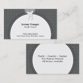 歯科医ビジネスカード – 歯おもしろいドット青い白 名刺 (正面/裏面)