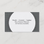 歯科医ビジネスカード – 歯おもしろいドット青い白 名刺 (裏面)