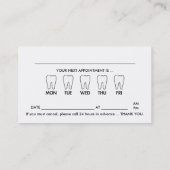 歯科医ビジネス/アポイントメントカード 予約カード (裏面)