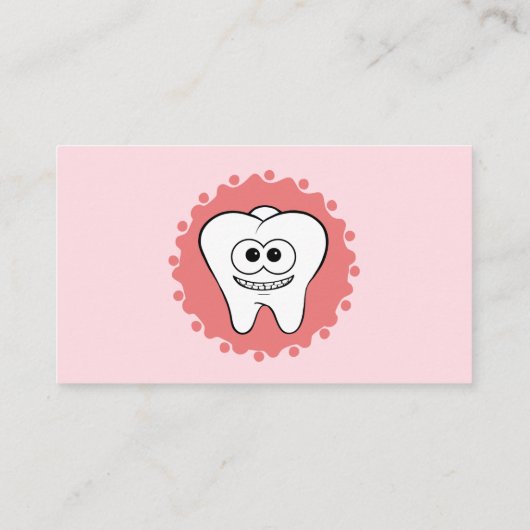 歯科医ピンクの名刺 名刺 (裏面)