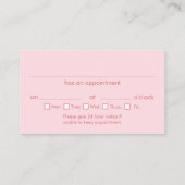 歯科医ピンクアポイントメント名刺 名刺 (裏面)