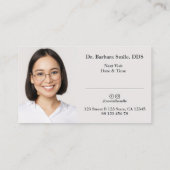 歯科医フェイク金ゴールド歯の写真ミニマル 名刺 (裏面)