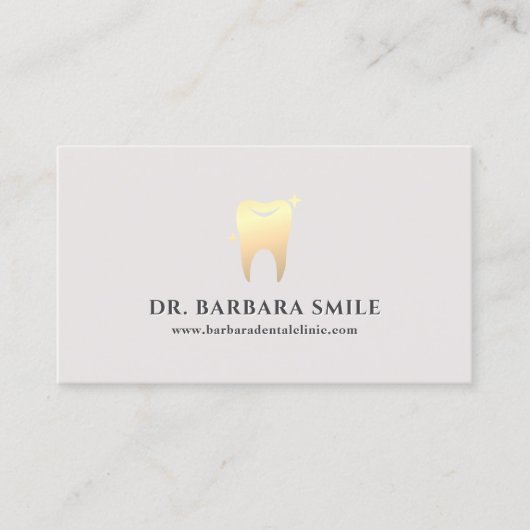 歯科医フェイク金ゴールド歯の写真ミニマル 名刺 (正面)