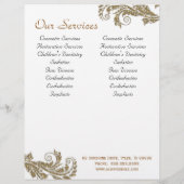 歯科医フライヤー歯のロゴ葉金ゴールドグリッター チラシ (裏面)