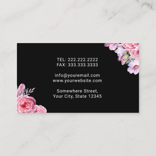 歯科医フローラモダン歯のロゴデンタルケア 名刺 (裏面)