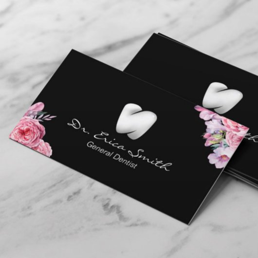 歯科医フローラモダン歯のロゴデンタルケア 名刺