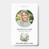 歯科医プロフェッショナルエレガント写真 バッジ (表面)