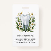 歯科医プロフェッショナルエレガント写真 バッジ (裏面)