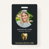 歯科医プロフェッショナルエレガント写真 バッジ (正面)