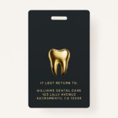 歯科医プロフェッショナルエレガント写真 バッジ (裏面)