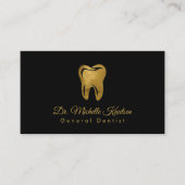 歯科医プロフェッショナル歯科アポイントメントブラック金ゴールド 名刺 (正面)