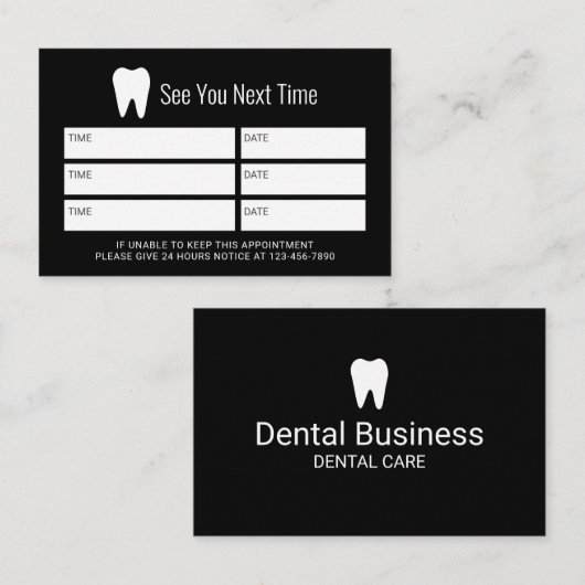 歯科医プロフェッショナル歯科アポイントメント 予約カード (正面/裏面)