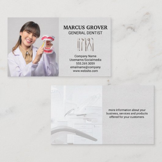 歯科医プロフェッショナル |歯科ツール 名刺 (正面/裏面)