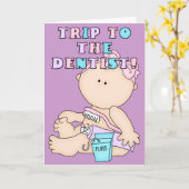 歯科医ベビーガールグリーティングカードへの旅 カード (黄色い花)