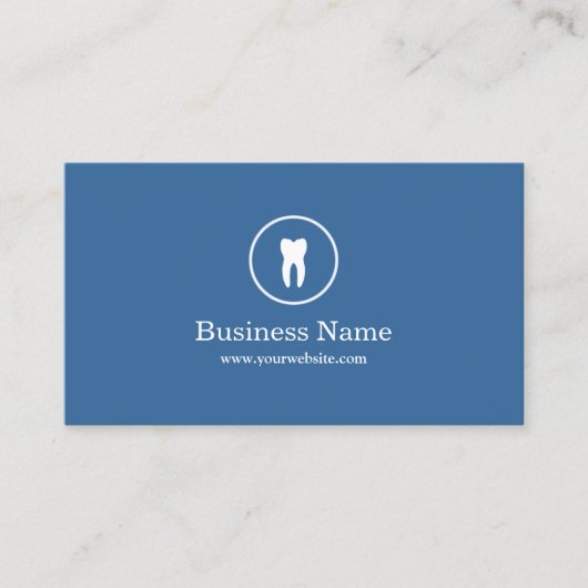 歯科医ミニマルプレーン青デンタルケア 名刺 (正面)
