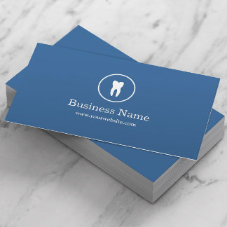 歯科医ミニマルプレーン青デンタルケア 名刺