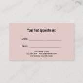 歯科医ミニマルロゴネイビーピンクアポイントメント 予約カード (裏面)
