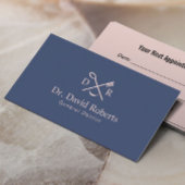 歯科医ミニマルロゴネイビーピンクアポイントメント 予約カード