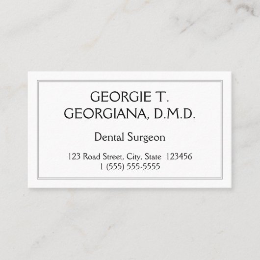 歯科医ミニマル医ビジネスカード 名刺 (正面)