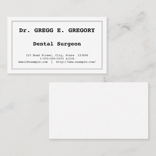 歯科医ミニマル医ビジネスカード 名刺 (正面/裏面)