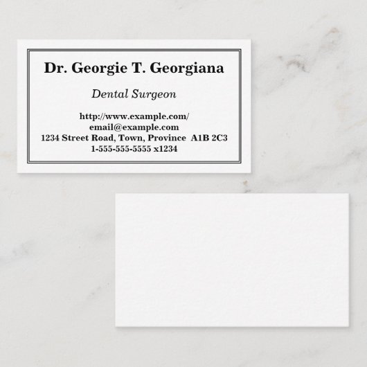 歯科医ミニマル医ビジネスカード 名刺 (正面/裏面)