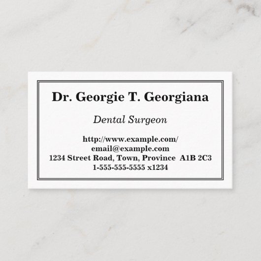 歯科医ミニマル医ビジネスカード 名刺 (正面)