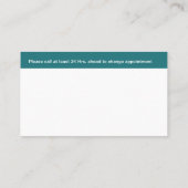 歯科医モダンアポイントメント注意喚起名刺 予約カード (裏面)