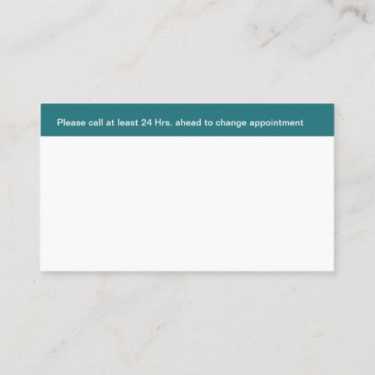 歯科医モダンアポイントメント注意喚起名刺 予約カード (裏面)