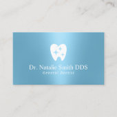 歯科医モダンスパークル歯ロゴブルーデンタルケア 名刺 (正面)
