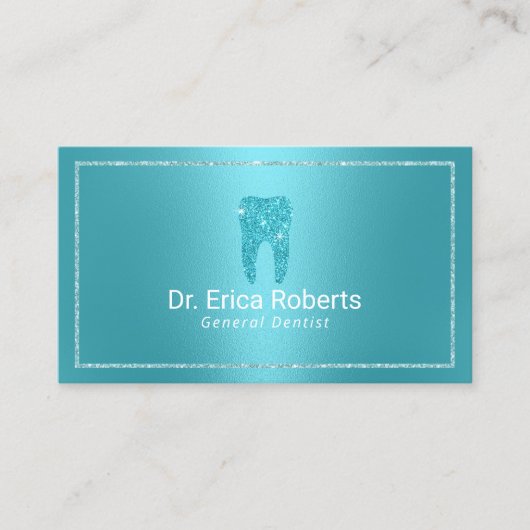 歯科医モダンターコイズ金属歯科医院 名刺 (正面)