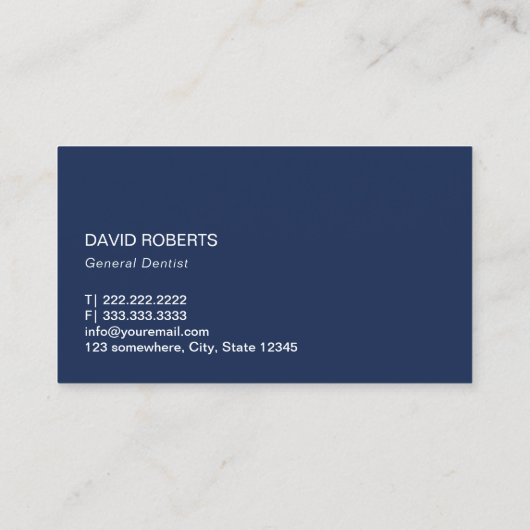 歯科医モダンネイビーブルーデンタルケアプロフェッショナル 名刺 (裏面)