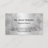 歯科医モダンネイビーブルー&シルバー歯科医院 名刺 (裏面)