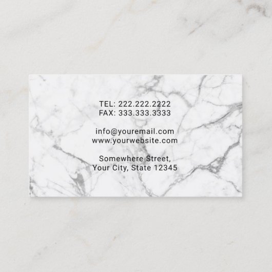 歯科医モダンバラ金ゴールド大理石デンタルケア 名刺 (裏面)