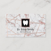 歯科医モダンバラ金ゴールド大理石デンタルケア 名刺 (正面)