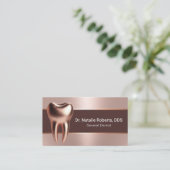 歯科医モダンバラ金ゴールド歯デンタルケア 名刺 (スタンド正面)