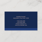 歯科医モダンバラ金ゴールド歯ネイビーブルー歯科 名刺 (裏面)