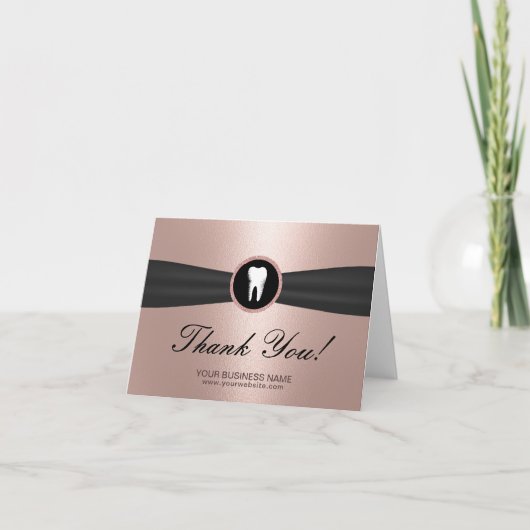 歯科医モダンバラ金ゴールド歯科医院ありがとう サンキューカード (正面)