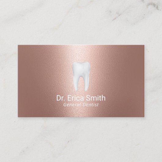 歯科医モダンバラ金ゴールド金属デンタルケア 名刺 (正面)