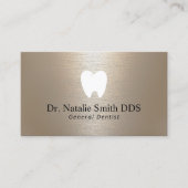 歯科医モダンブラシきらめく金ゴールド歯科医院 名刺 (正面)