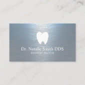 歯科医モダンブラシ付きダスティブルー歯科医院 名刺 (正面)