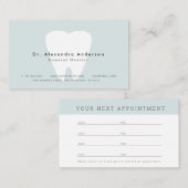 歯科医モダンライトブルーアポイントメントカード 名刺 (正面/裏面)